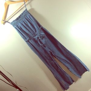 NWT Free People Blue Jean Jumper Romper Size Small